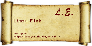 Liszy Elek névjegykártya